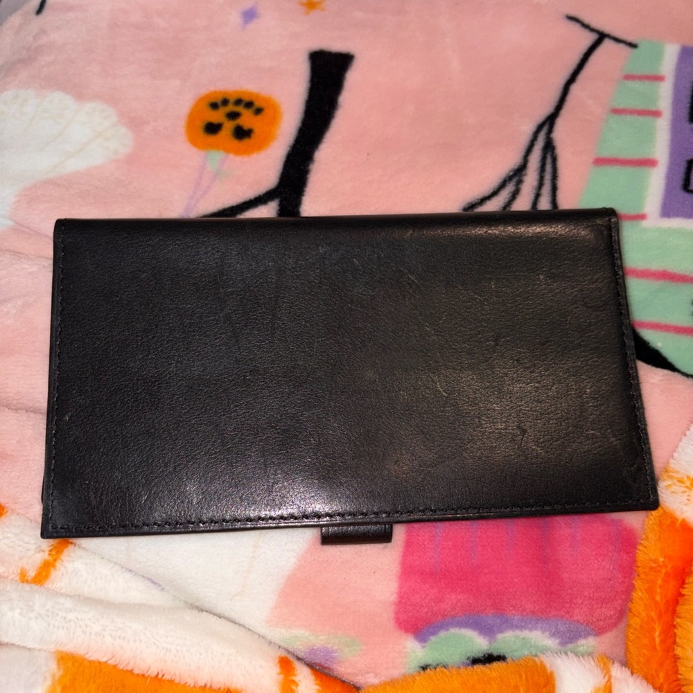 Coach vintage Sleek Black Leather check cover